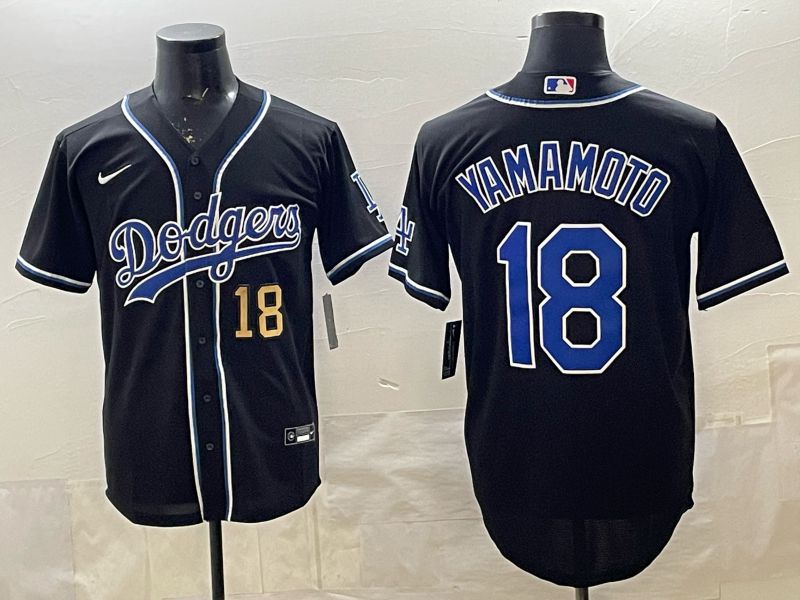 Men 2026 Nike Los Angeles Dodgers #18 Yamamoto Black Game MLB Jersey 036->los angeles dodgers->MLB Jersey